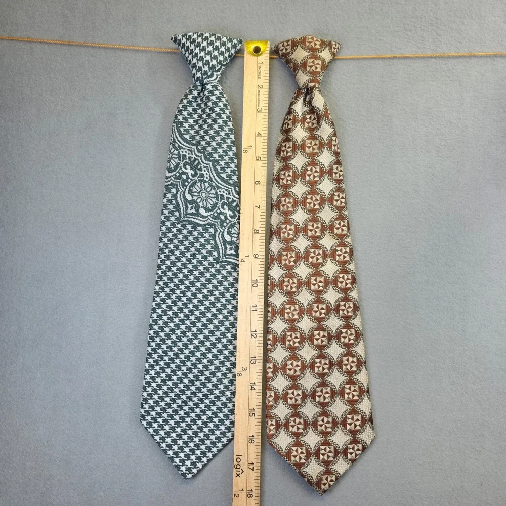 2-‎ Vintage Snapper JCPenny  Towncraft Clip on Men's Neck Ties